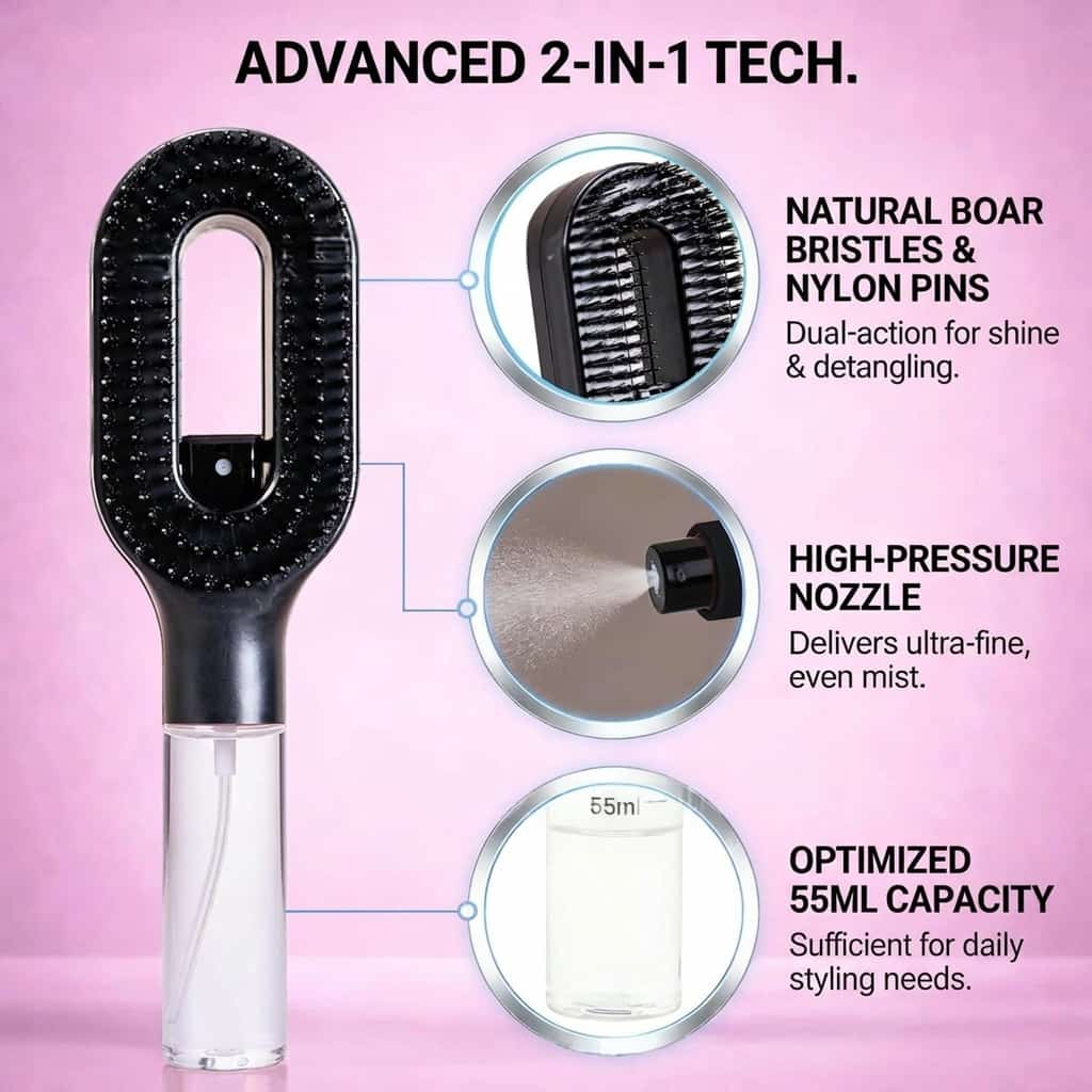 Anti-Frizz Spray Brush